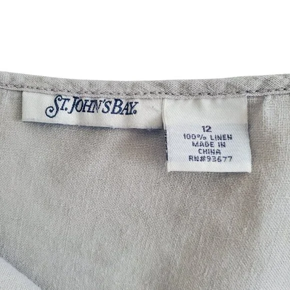 St. John's Bay 100% Linen Skirt Cottagecore Beachy Boho Tiered Peasant Size L - Picture 4 of 14